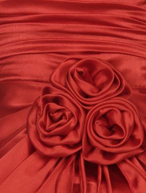 girls red applique work solid gown - 18445046 - Standard Image - 3