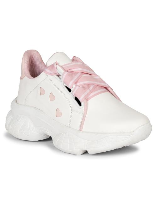 women white lace-up sports shoe - 18445108 - Very Small Image - 1