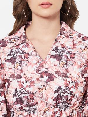 shirt collar printed crop top - 18445131 - Standard Image - 6