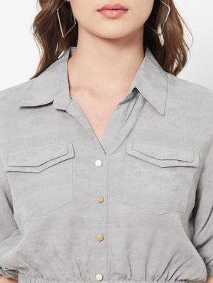 shirt collar self-designed crop top - 18445148 - Standard Image - 6