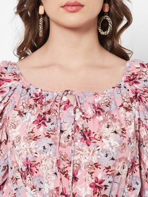 key hole neck foral crop top - 18445164 - Standard Image - 6