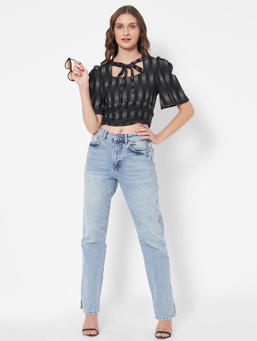 tie up neck printed crop top - 18445181 - Zoom Image - 5