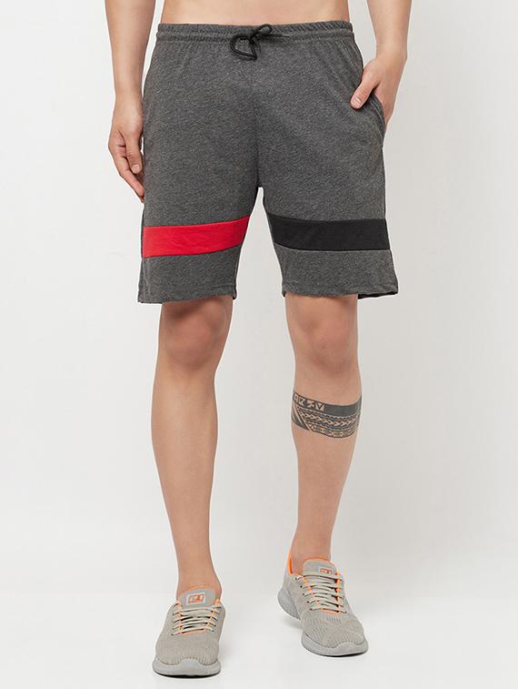 grey stripes mid rise short - 18445275 - Zoom Image - 1