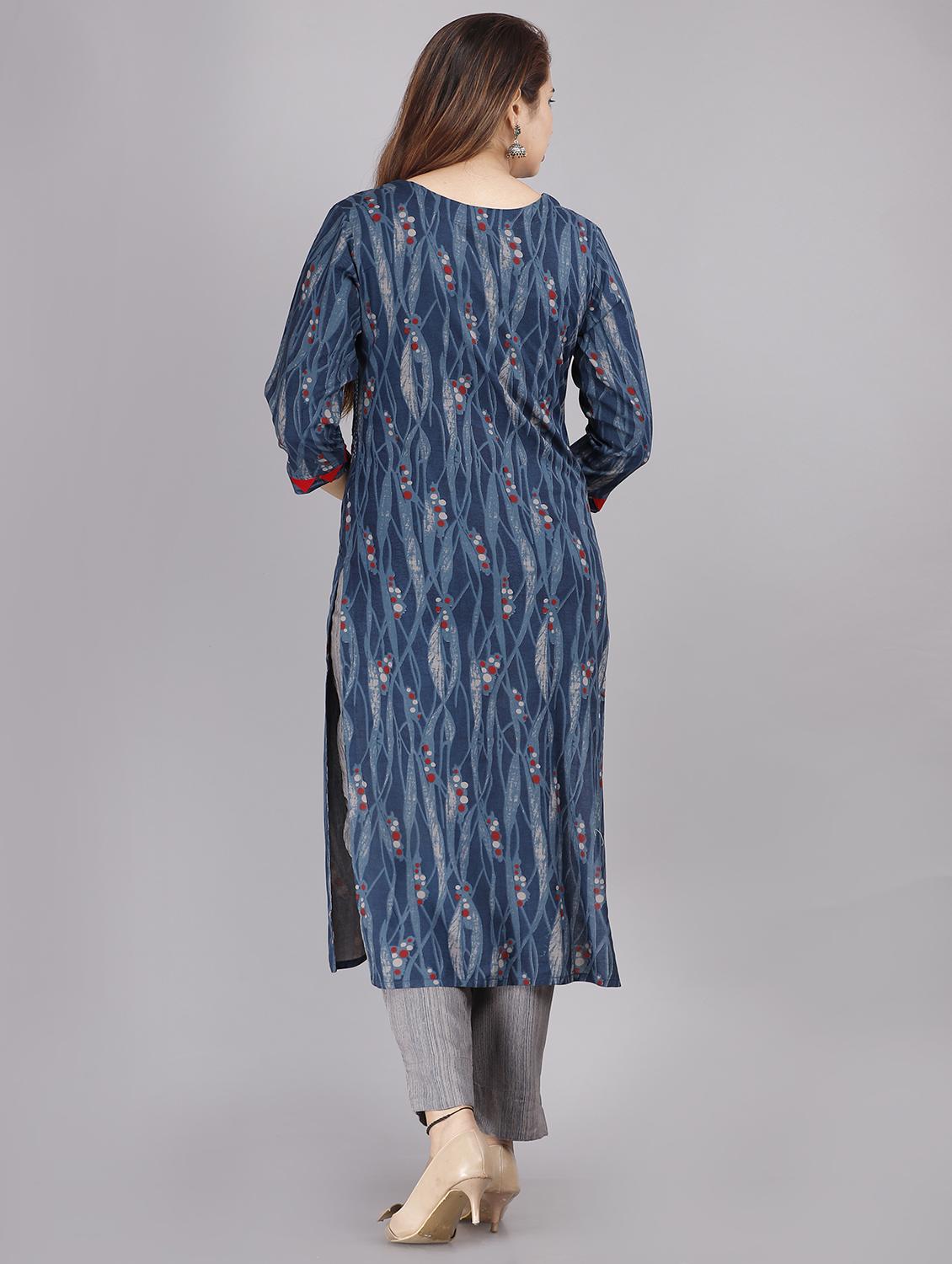 printed kurta pant set with dupatta - 18445358 - Zoom Image - 3