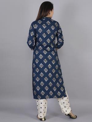 foil printed kurta pant set - 18445376 - Standard Image - 3