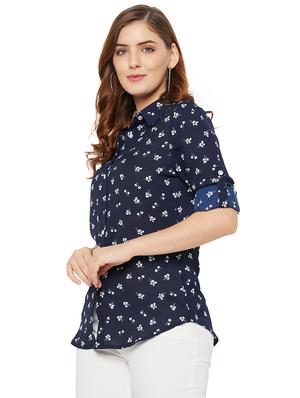 roll up sleeved printed regular shirt - 18445439 - Standard Image - 2