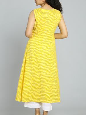 ehtenic yellow stylish kurti with white - 18445451 - Standard Image - 4