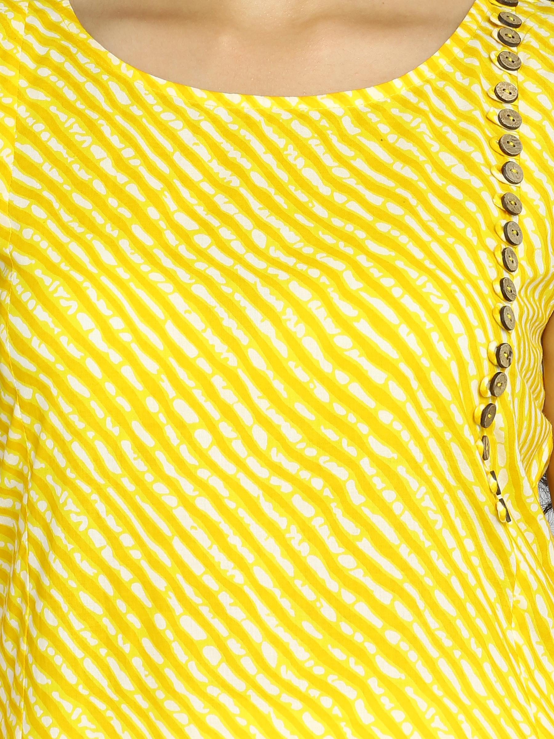 ehtenic yellow stylish kurti with white - 18445451 - Zoom Image - 5