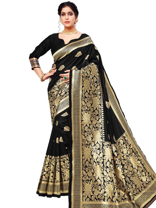 jacquard work banarasi saree with blouse - 18445464 - Very Small Image - 1
