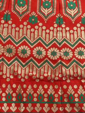 red banarasi semi-stitched lehenga choli with dupatta - 18445492 - Standard Image - 5