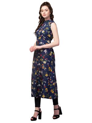 sleeveless printed a-line dress - 18445592 - Standard Image - 2