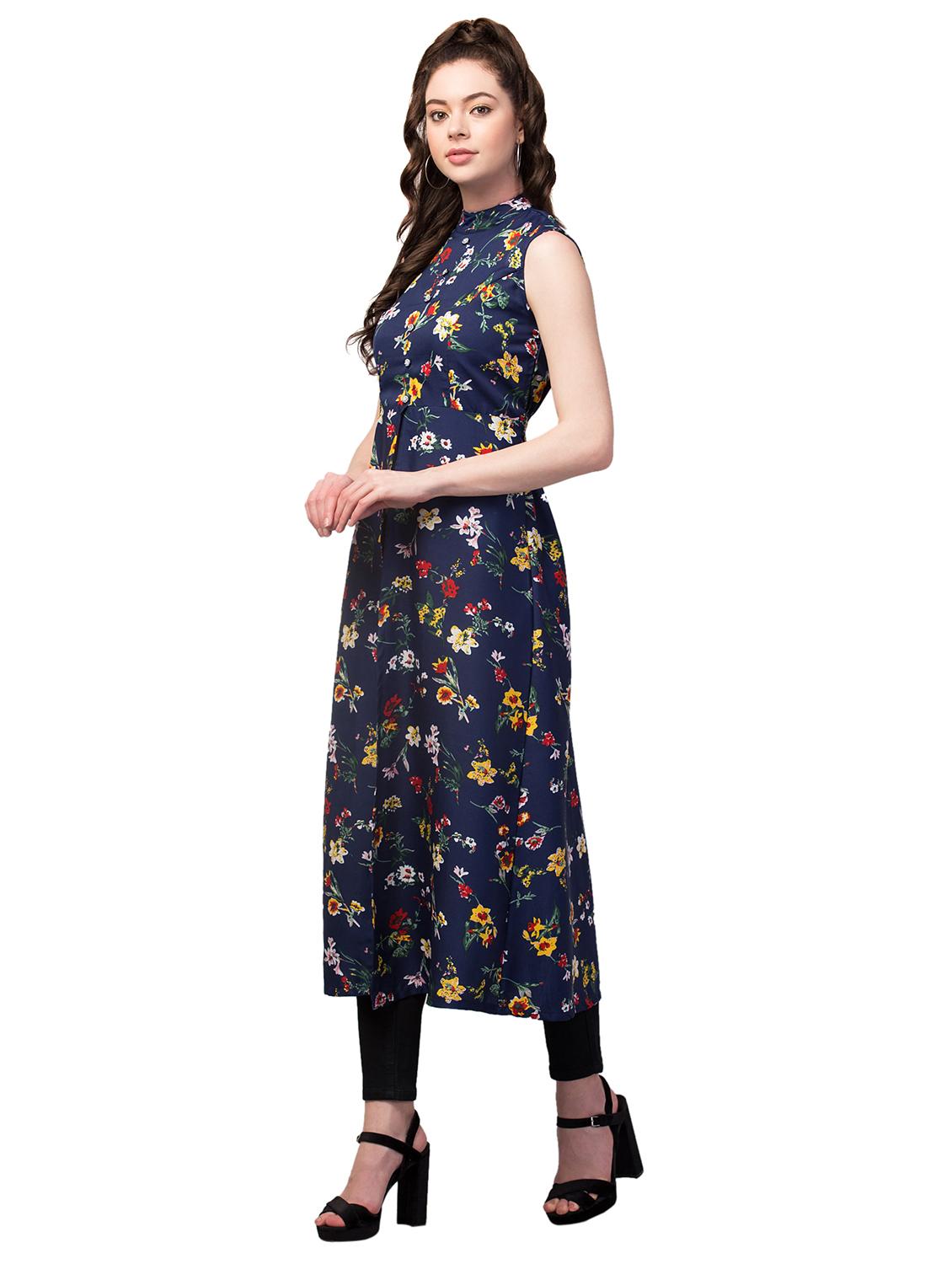 sleeveless printed a-line dress - 18445592 - Zoom Image - 2