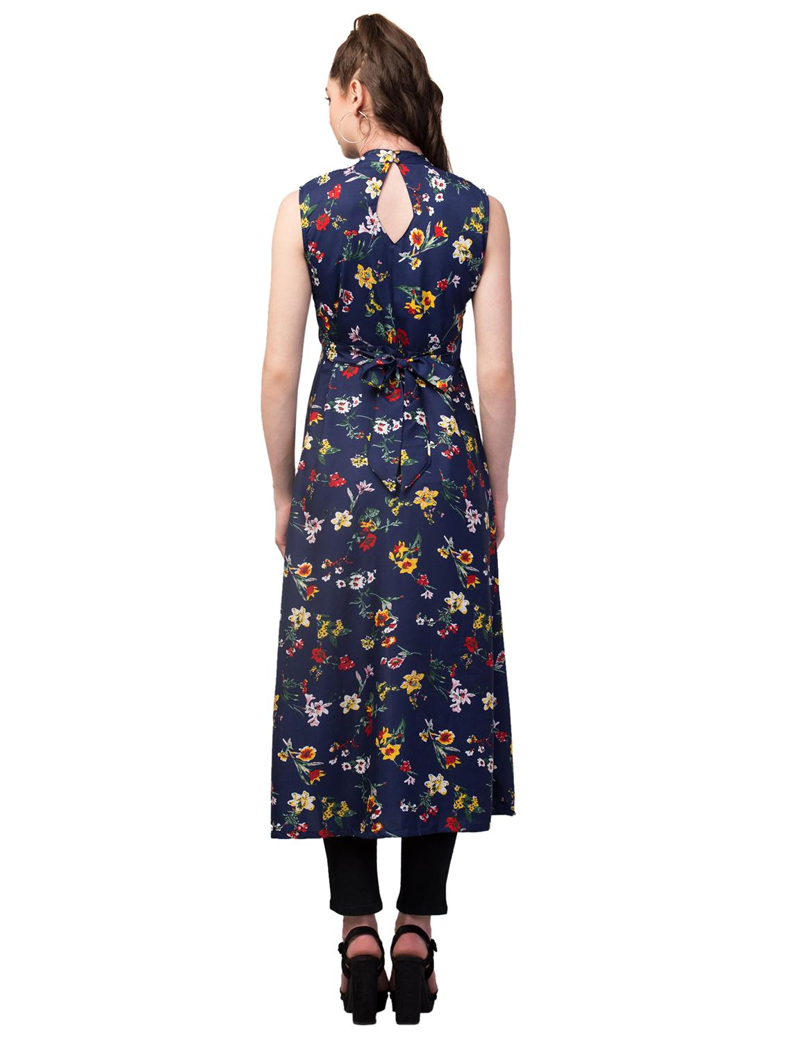 sleeveless printed a-line dress - 18445592 - Zoom Image - 3
