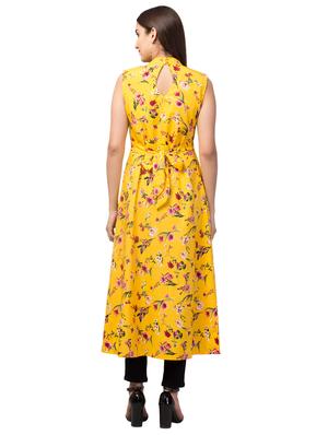 sleeveless printed a-line dress - 18445594 - Standard Image - 3