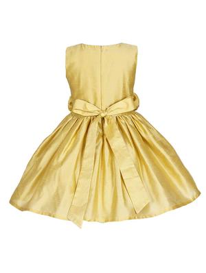 gold square neck solid frock - 18445740 - Standard Image - 2