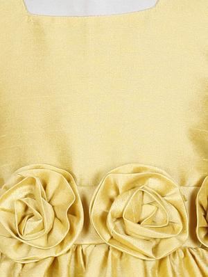 gold square neck solid frock - 18445740 - Standard Image - 3