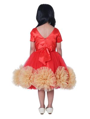 girls red embellished layered frock - 18445771 - Standard Image - 3