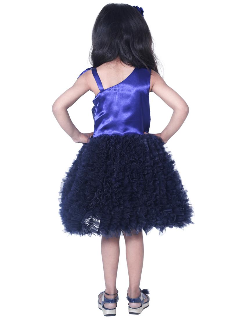 girls navy blue embellished layered frock - 18445773 - Zoom Image - 3
