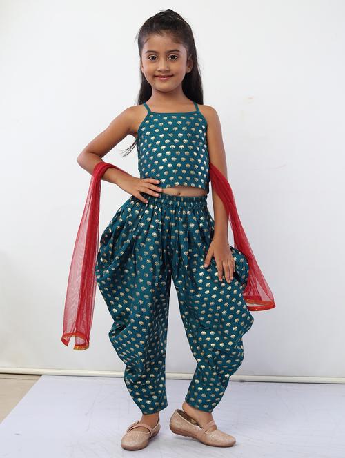 teal foil printed patiyala suit set - 18445796 - Standard Image - 1