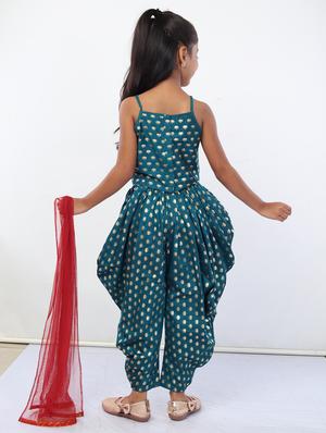 teal foil printed patiyala suit set - 18445796 - Standard Image - 3