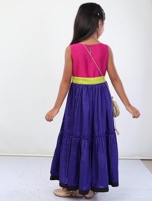 girls purple color block tiered party gown - 18445827 - Standard Image - 3