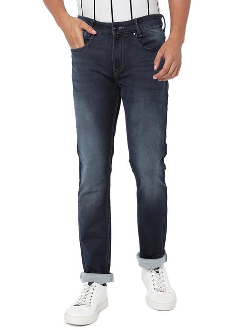 blue solid distressed jean - 18445906 - Standard Image - 1
