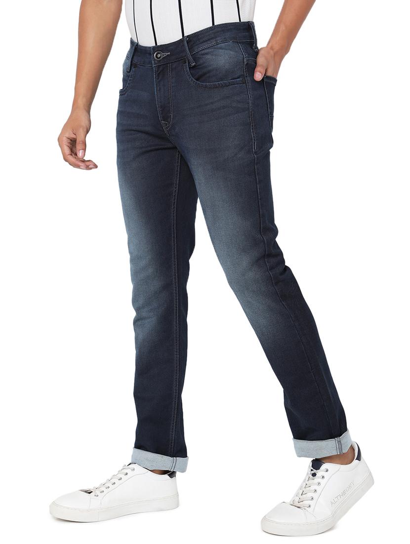 blue solid distressed jean - 18445906 - Zoom Image - 2