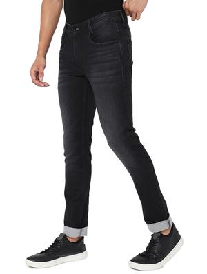 black solid distressed jean - 18445915 - Standard Image - 2