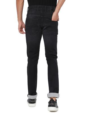 black solid distressed jean - 18445915 - Standard Image - 3