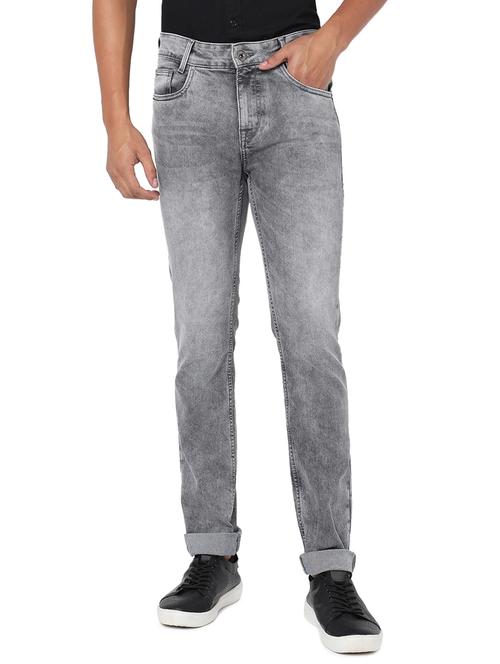 grey solid distressed jean - 18445916 - Standard Image - 1