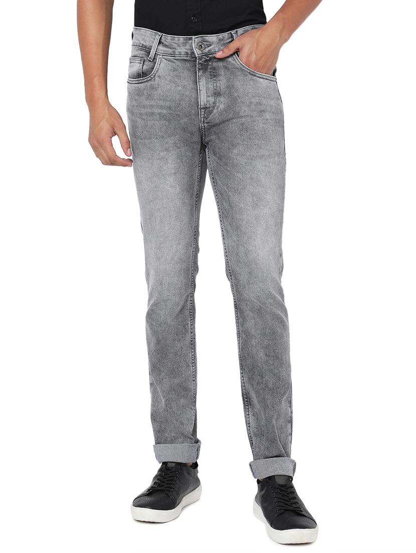 grey solid distressed jean - 18445916 - Zoom Image - 1