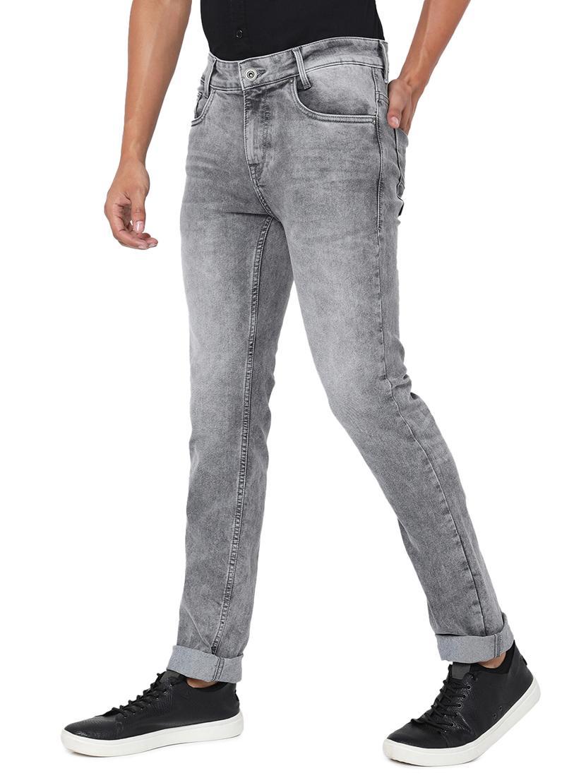 grey solid distressed jean - 18445916 - Zoom Image - 2