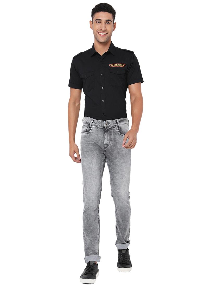 grey solid distressed jean - 18445916 - Zoom Image - 4