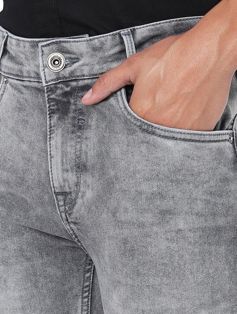 grey solid distressed jean - 18445916 - Zoom Image - 5