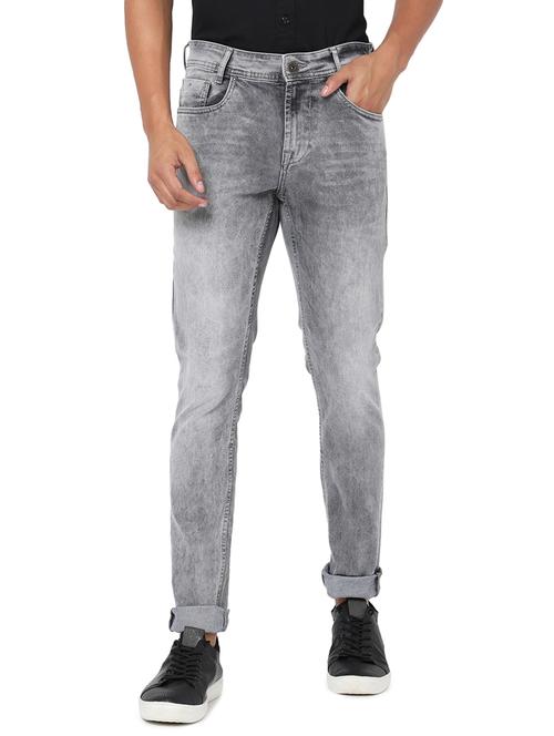 grey solid distressed jean - 18445917 - Standard Image - 1