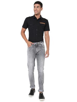 grey solid distressed jean - 18445917 - Standard Image - 4