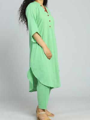 ehtenic green kurti with pant for - 18446240 - Standard Image - 3