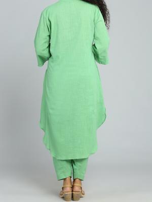 ehtenic green kurti with pant for - 18446240 - Standard Image - 4