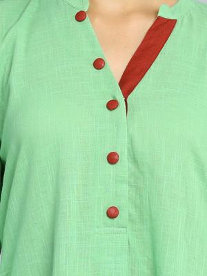 ehtenic green kurti with pant for - 18446240 - Standard Image - 5