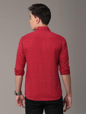 red printed casual shirt - 18446512 - Standard Image - 3