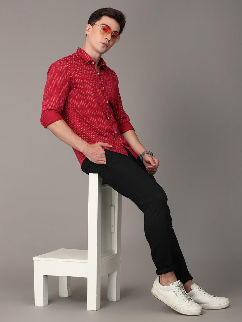 red printed casual shirt - 18446512 - Zoom Image - 4
