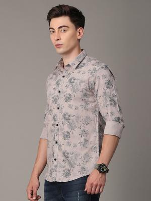 beige printed casual shirt - 18446516 - Standard Image - 2