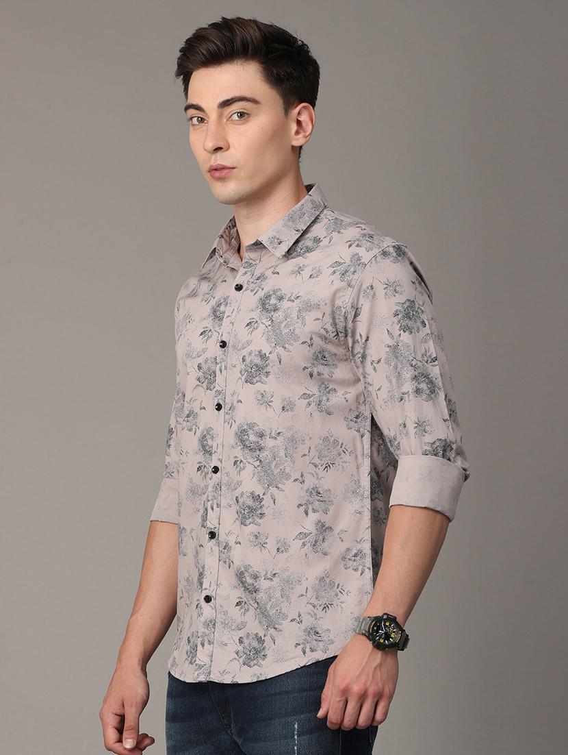 beige printed casual shirt - 18446516 - Zoom Image - 2