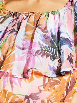 square neck tropical romper - 18446974 - Standard Image - 4