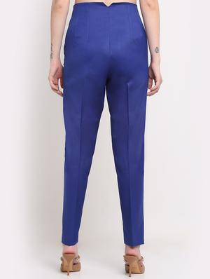 high rise solid flat front trousers trouser - 18447042 - Standard Image - 3