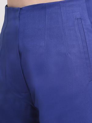 high rise solid flat front trousers trouser - 18447042 - Standard Image - 5