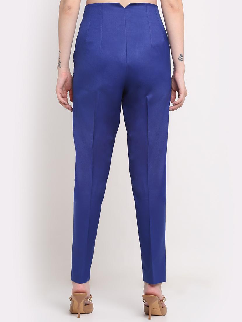 high rise solid flat front trousers trouser - 18447042 - Zoom Image - 3