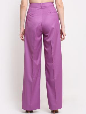 high rise solid flat front trousers trouser - 18447044 - Standard Image - 3