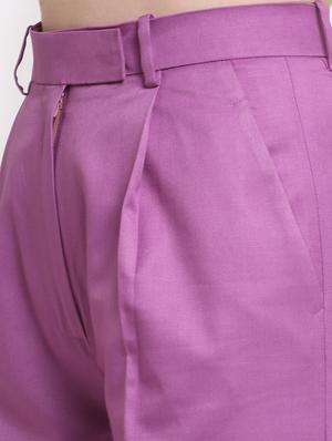 high rise solid flat front trousers trouser - 18447044 - Standard Image - 5