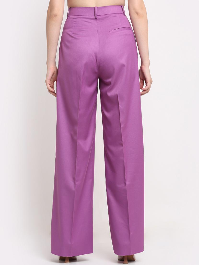 high rise solid flat front trousers trouser - 18447044 - Zoom Image - 3